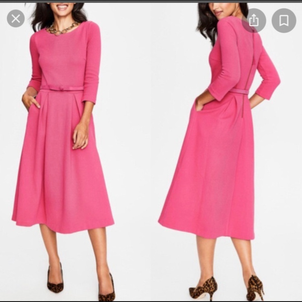 NWT BODEN Harley Textured Pique Pink Tea Dress 6P